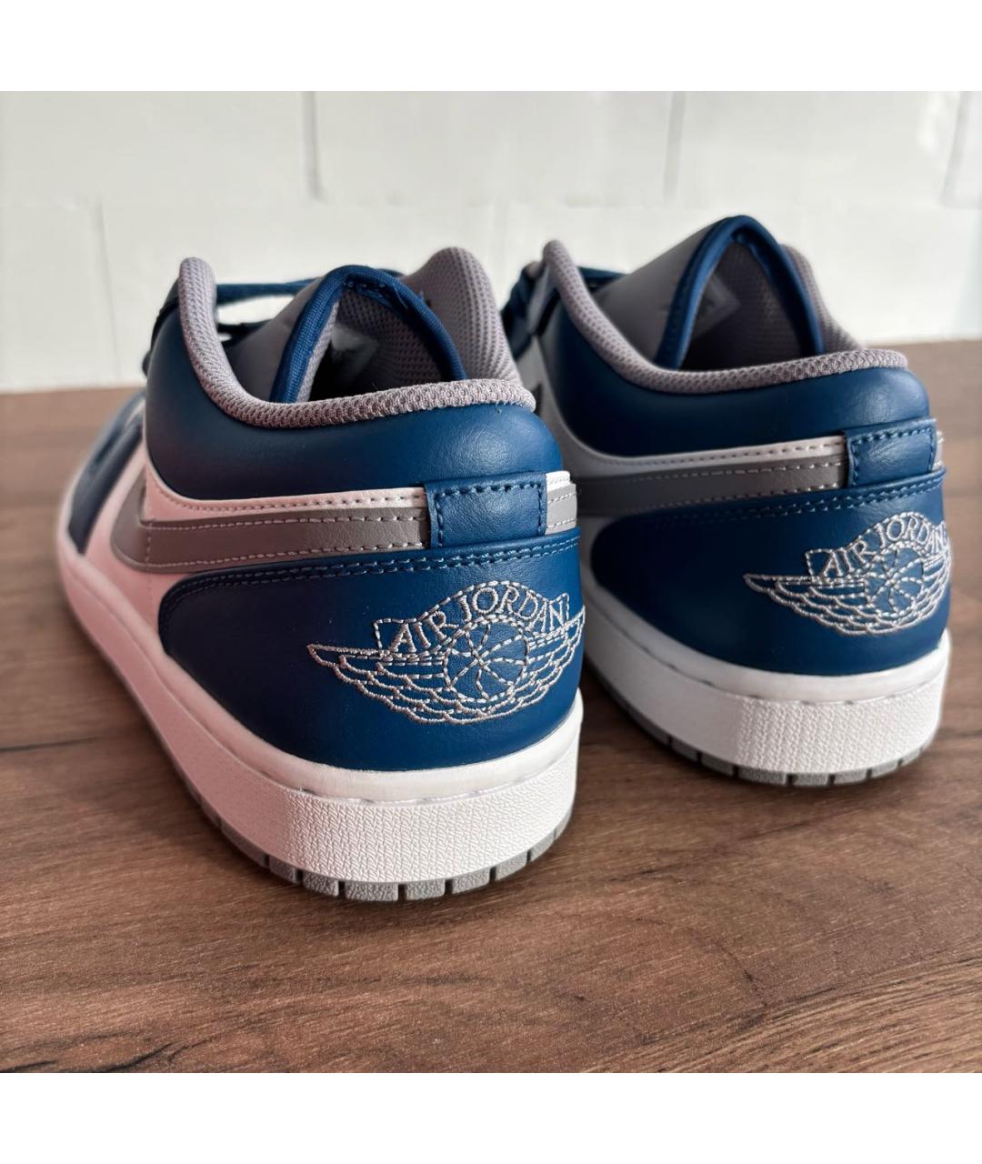 JORDAN Темно-синие кожаные низкие кроссовки / кеды, фото 4