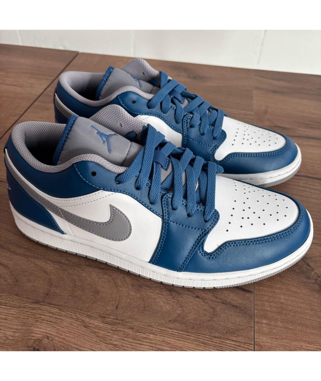 JORDAN Темно-синие кожаные низкие кроссовки / кеды, фото 3