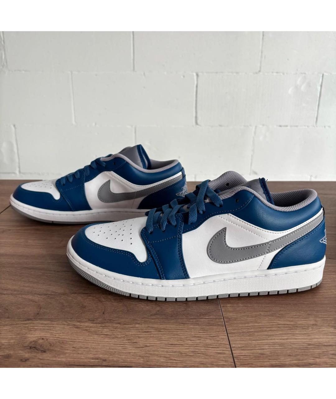 JORDAN Темно-синие кожаные низкие кроссовки / кеды, фото 5