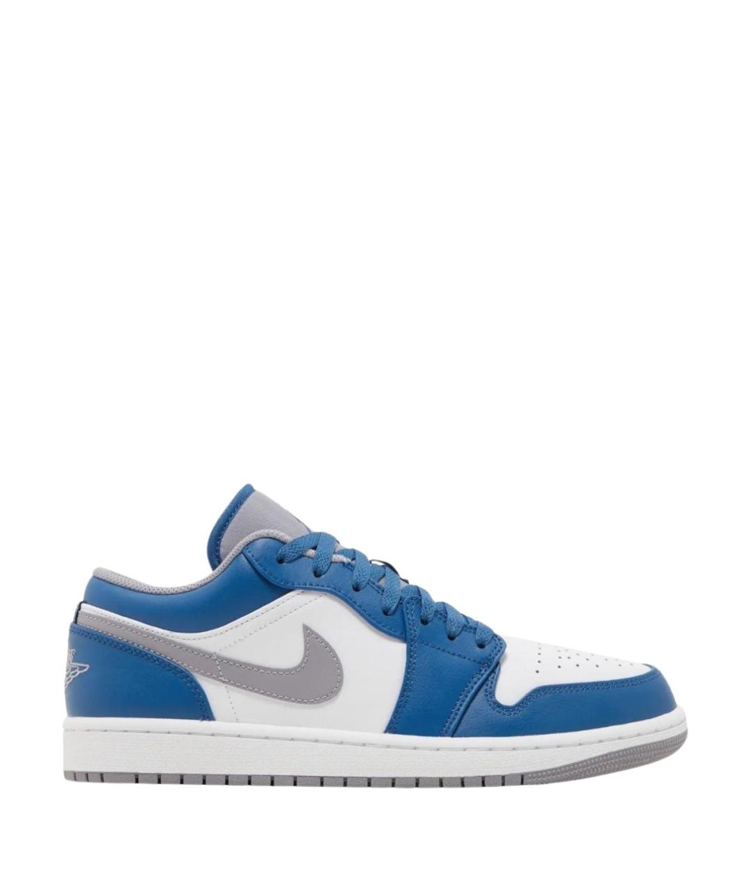 JORDAN Темно-синие кожаные низкие кроссовки / кеды, фото 1