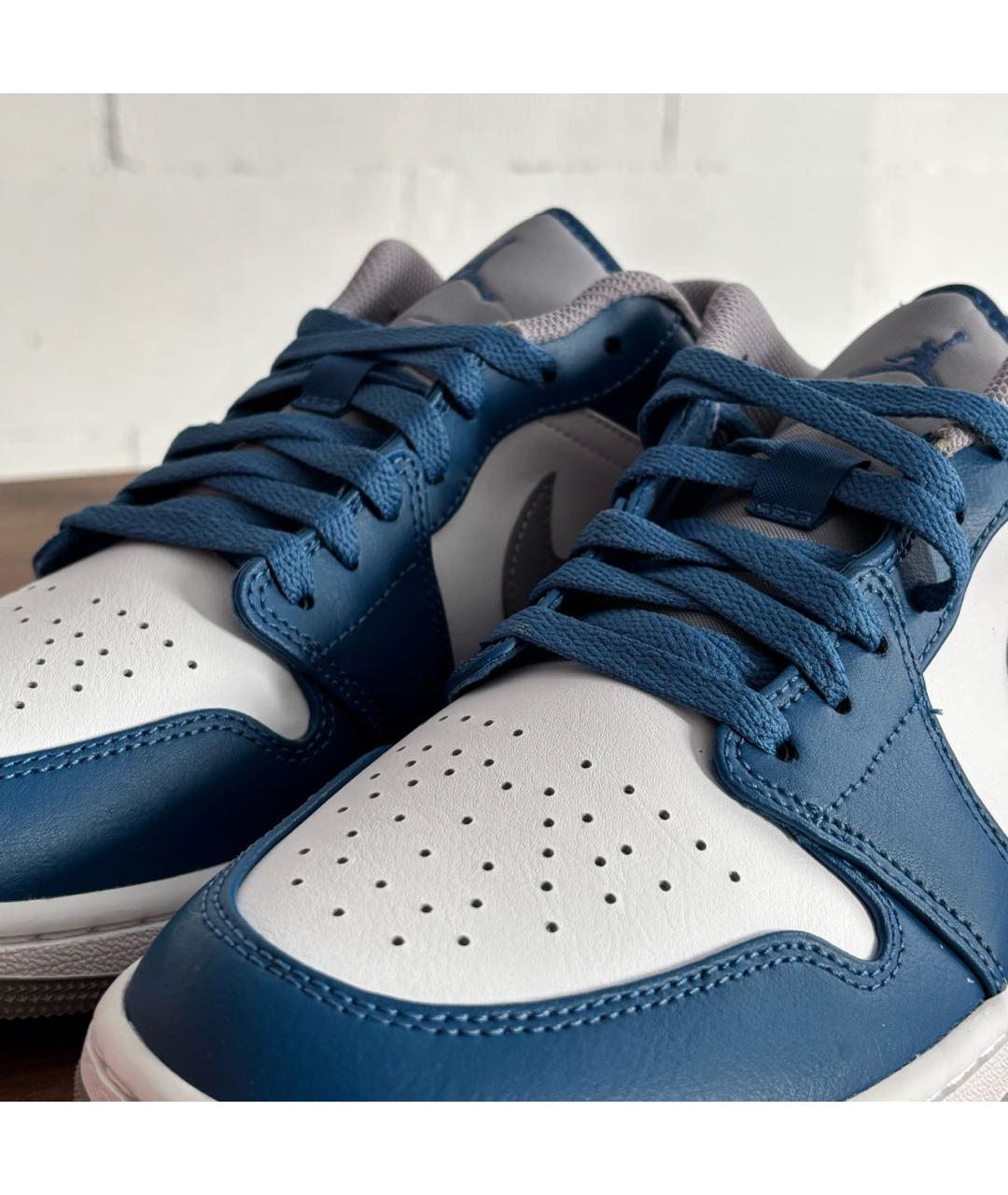 JORDAN Темно-синие кожаные низкие кроссовки / кеды, фото 6