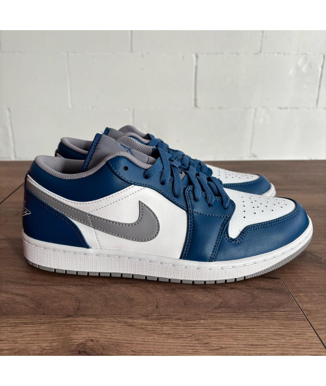 JORDAN Темно-синие кожаные низкие кроссовки / кеды, фото 2