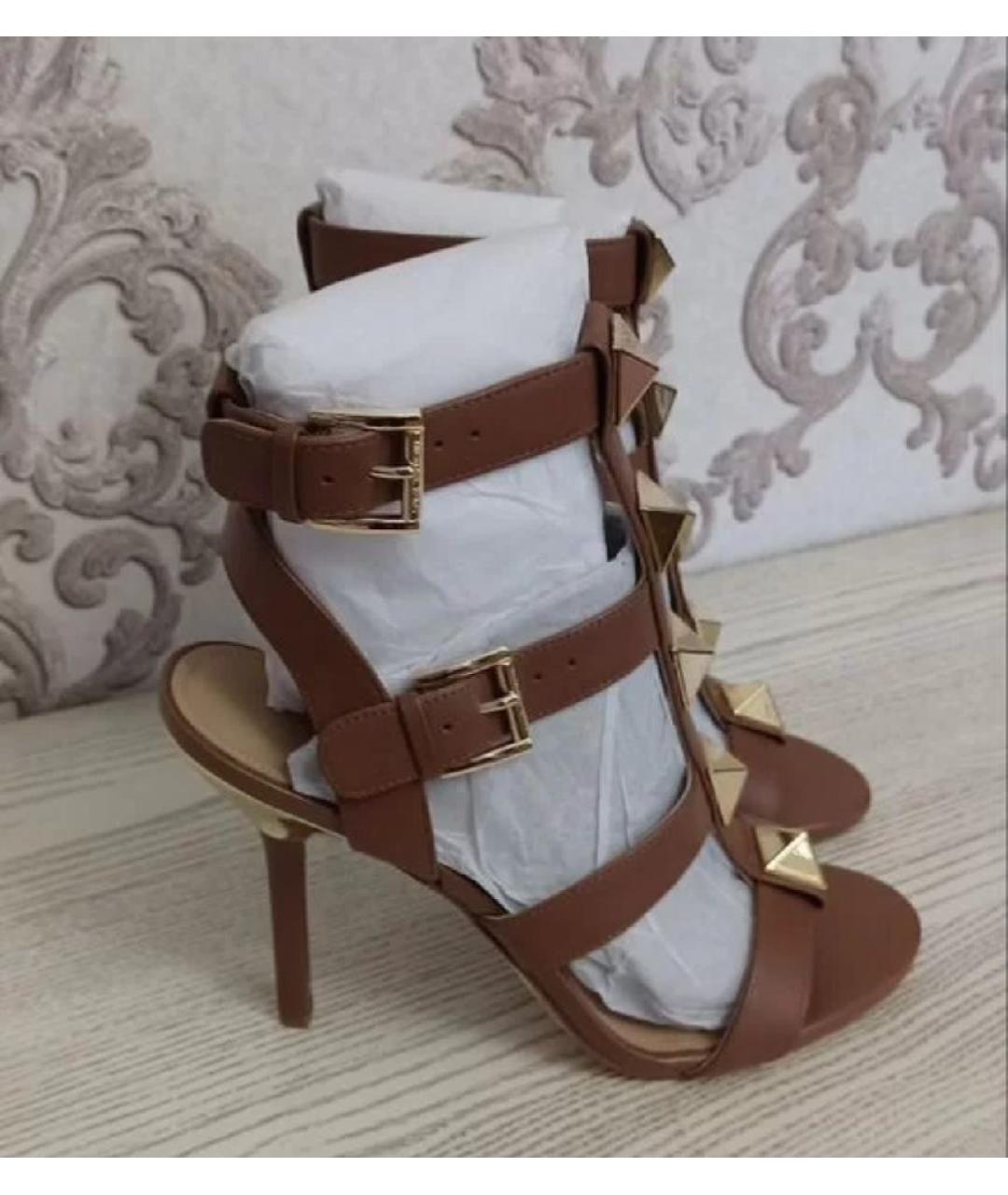 MICHAEL KORS Коричневые кожаные босоножки, фото 6