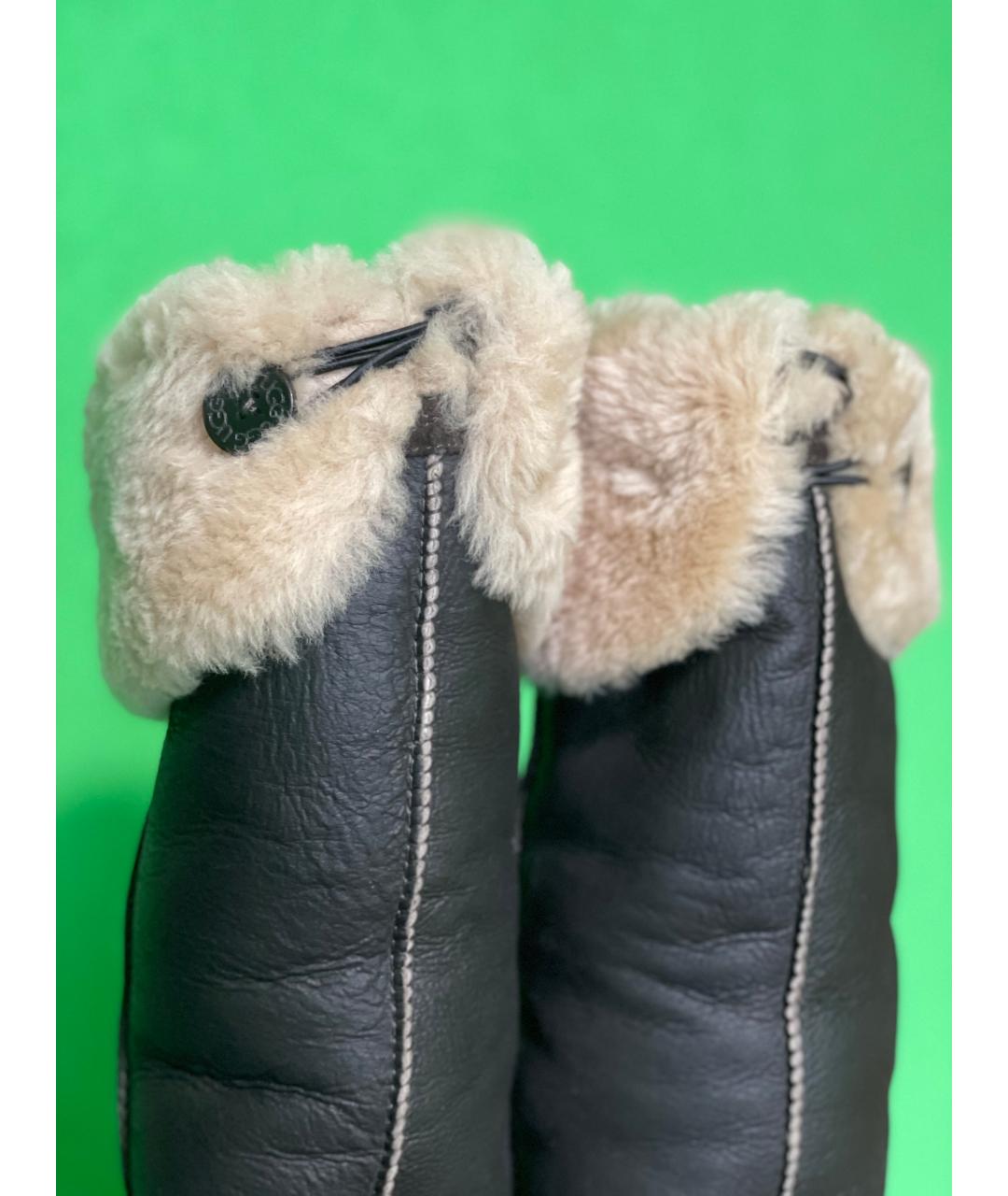 UGG AUSTRALIA Коричневые кожаные сапоги, фото 4