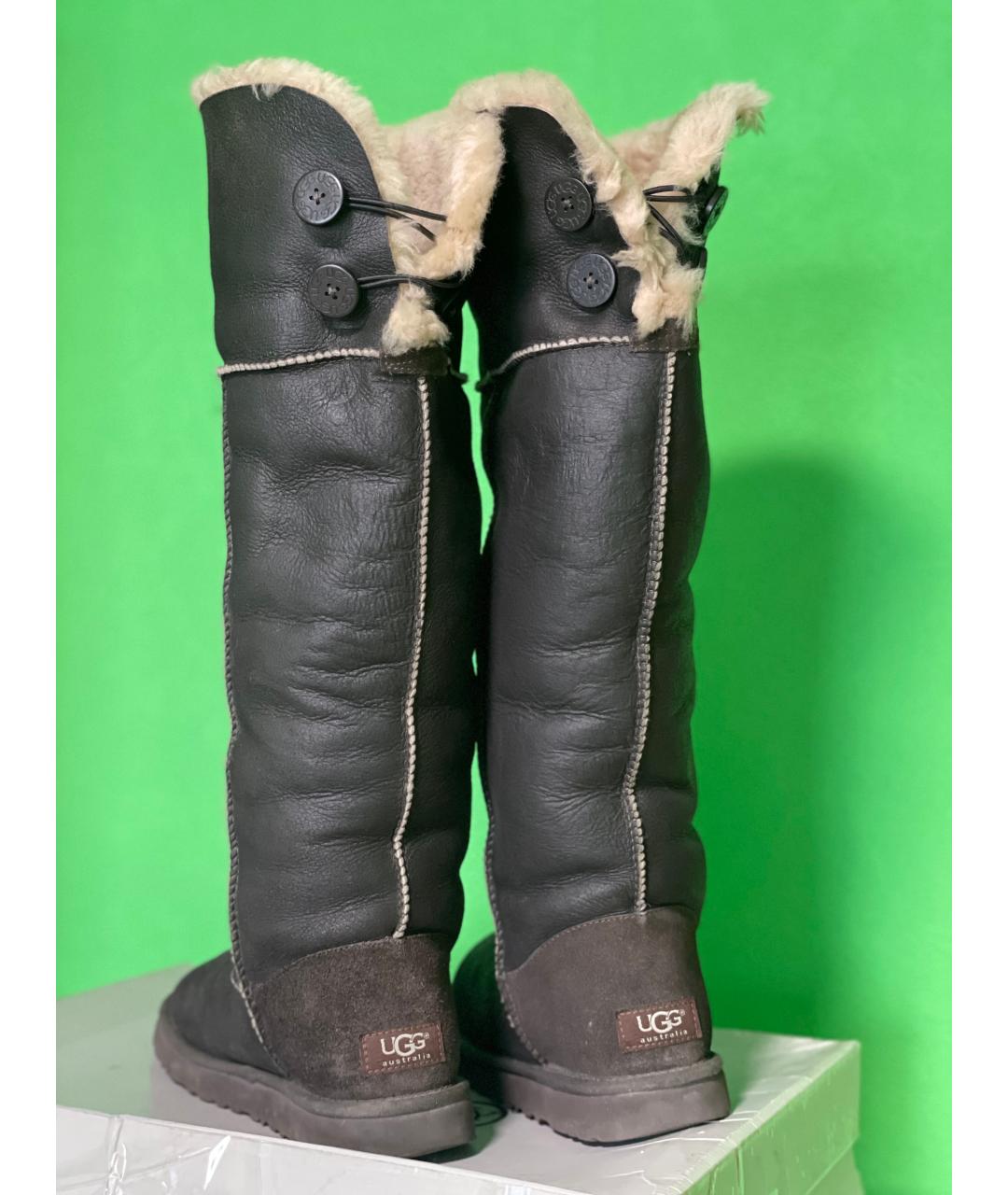UGG AUSTRALIA Коричневые кожаные сапоги, фото 2