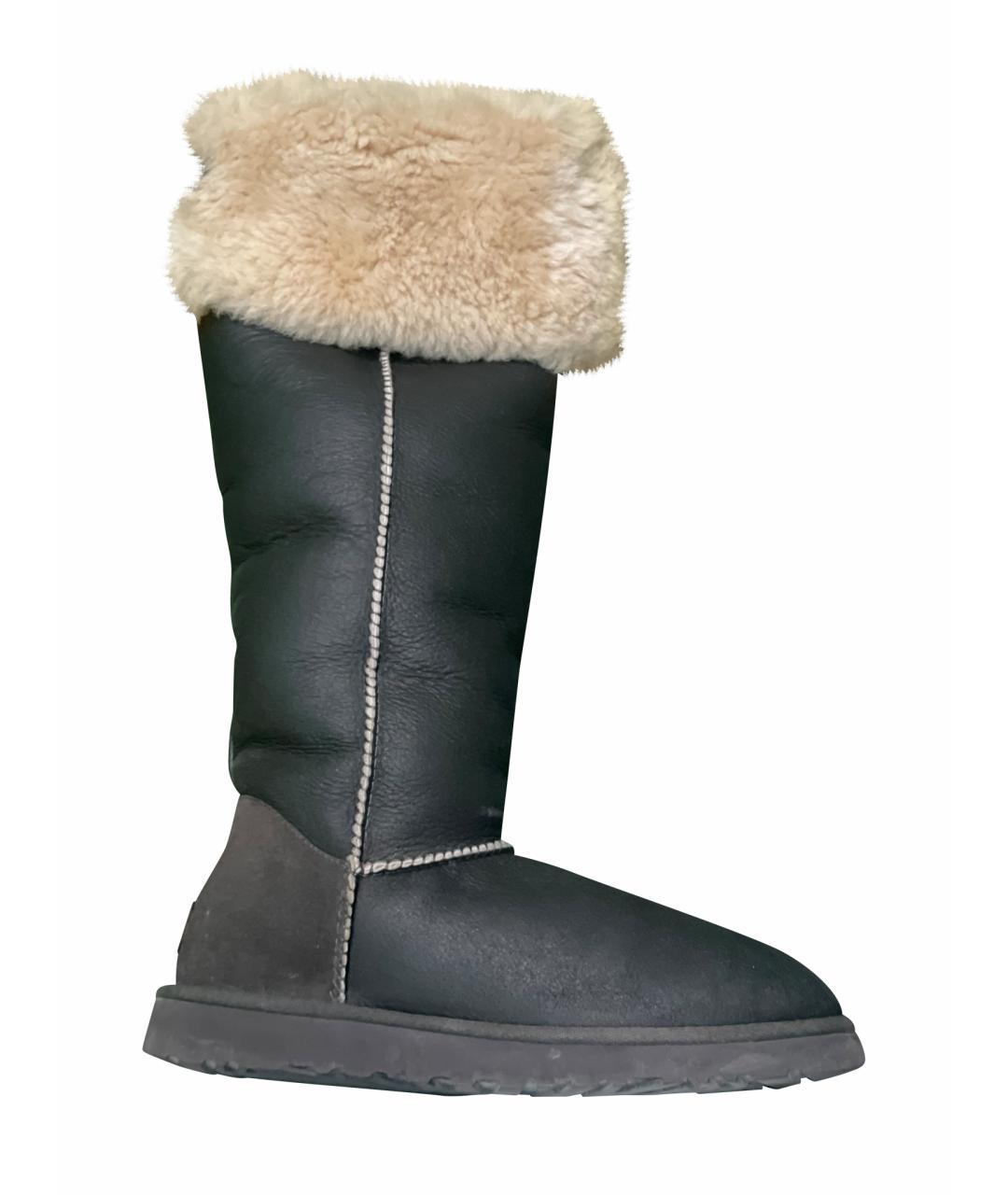 UGG AUSTRALIA Коричневые кожаные сапоги, фото 8