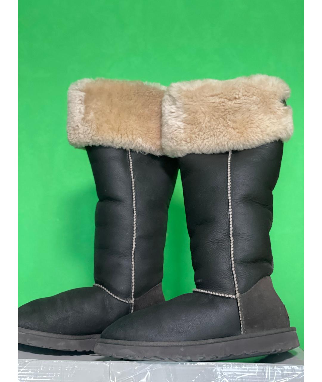 UGG AUSTRALIA Коричневые кожаные сапоги, фото 3
