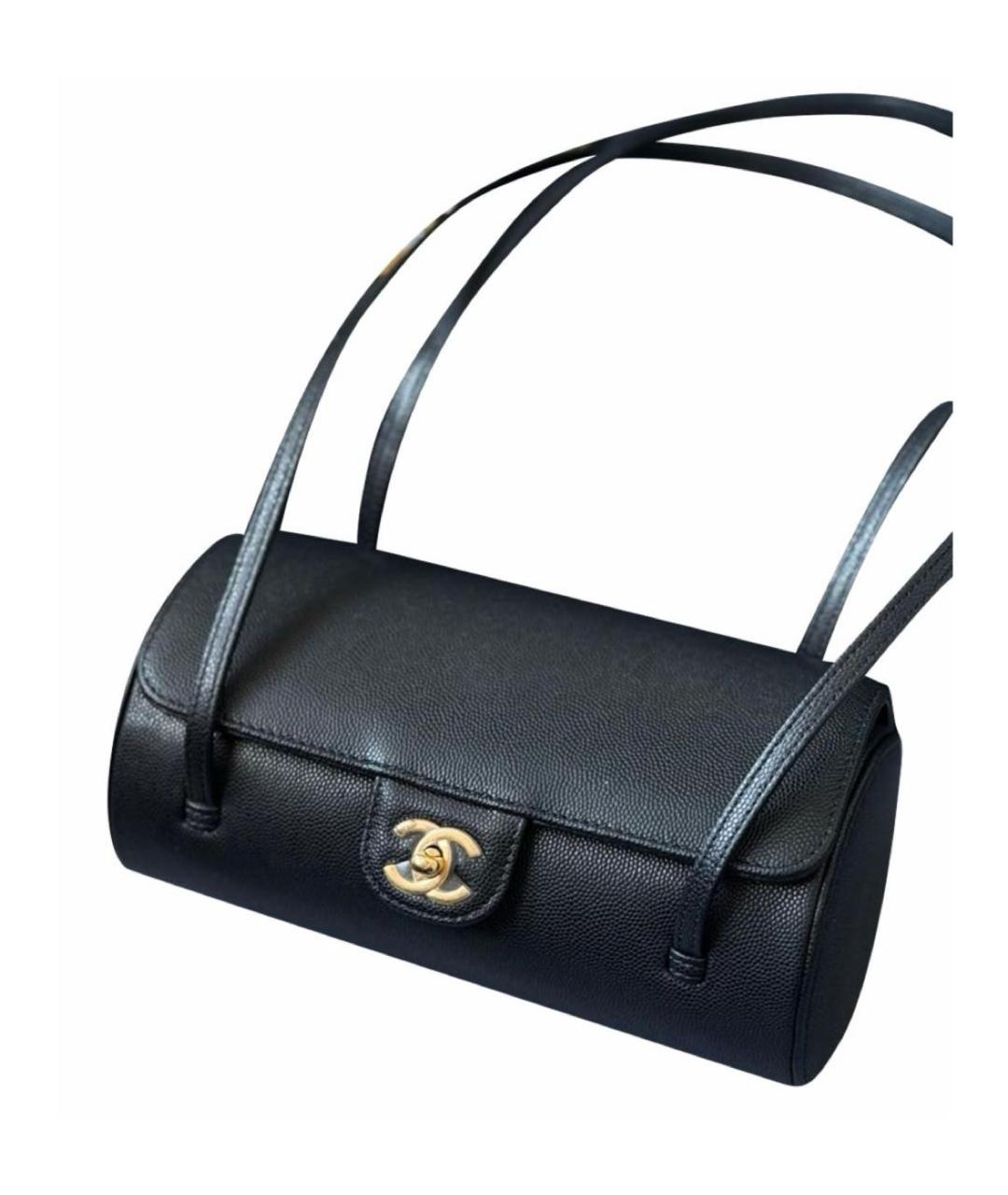 CHANEL Черная кожаная сумка с короткими ручками, фото 2