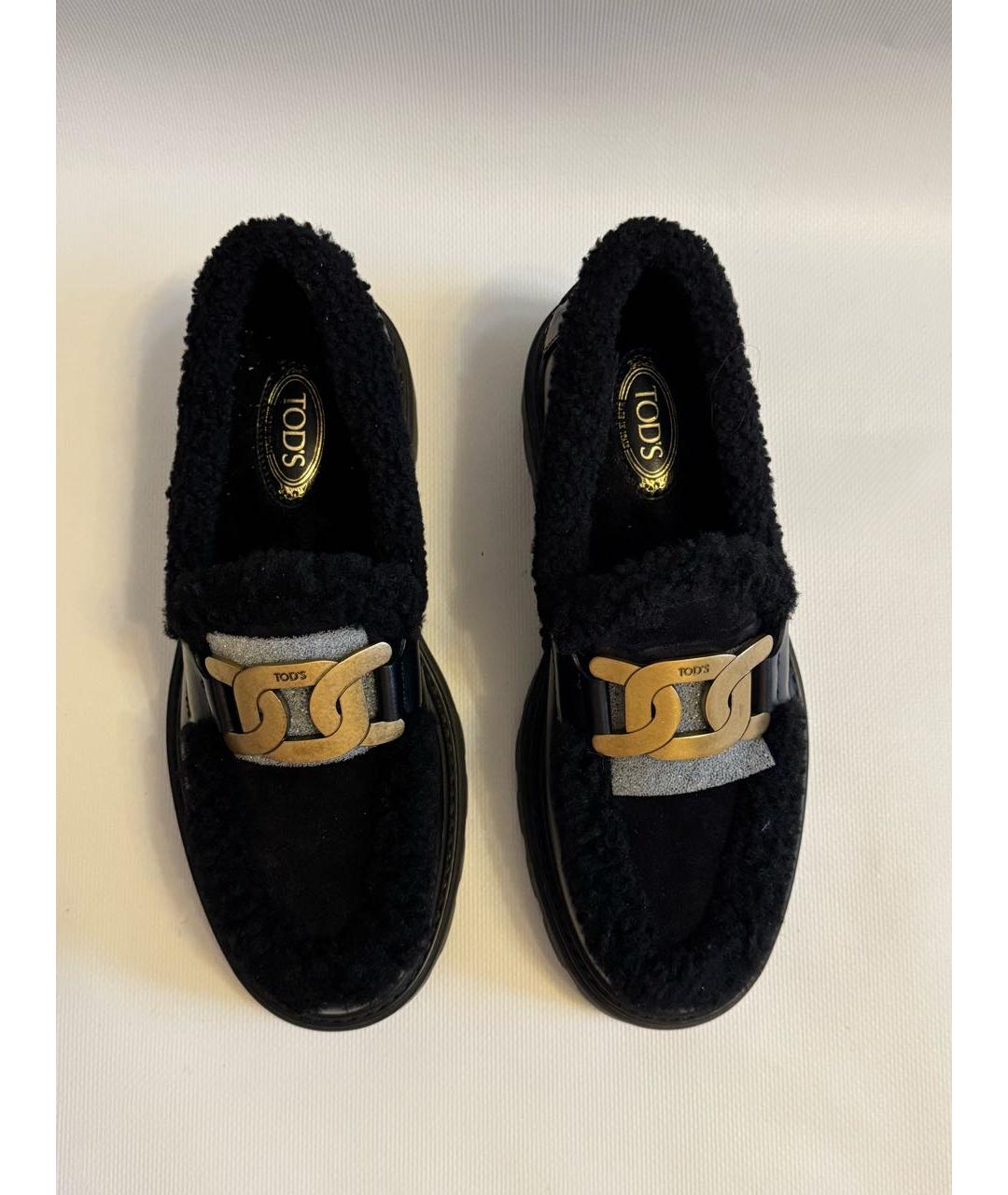 TOD'S Черные кожаные лоферы, фото 2
