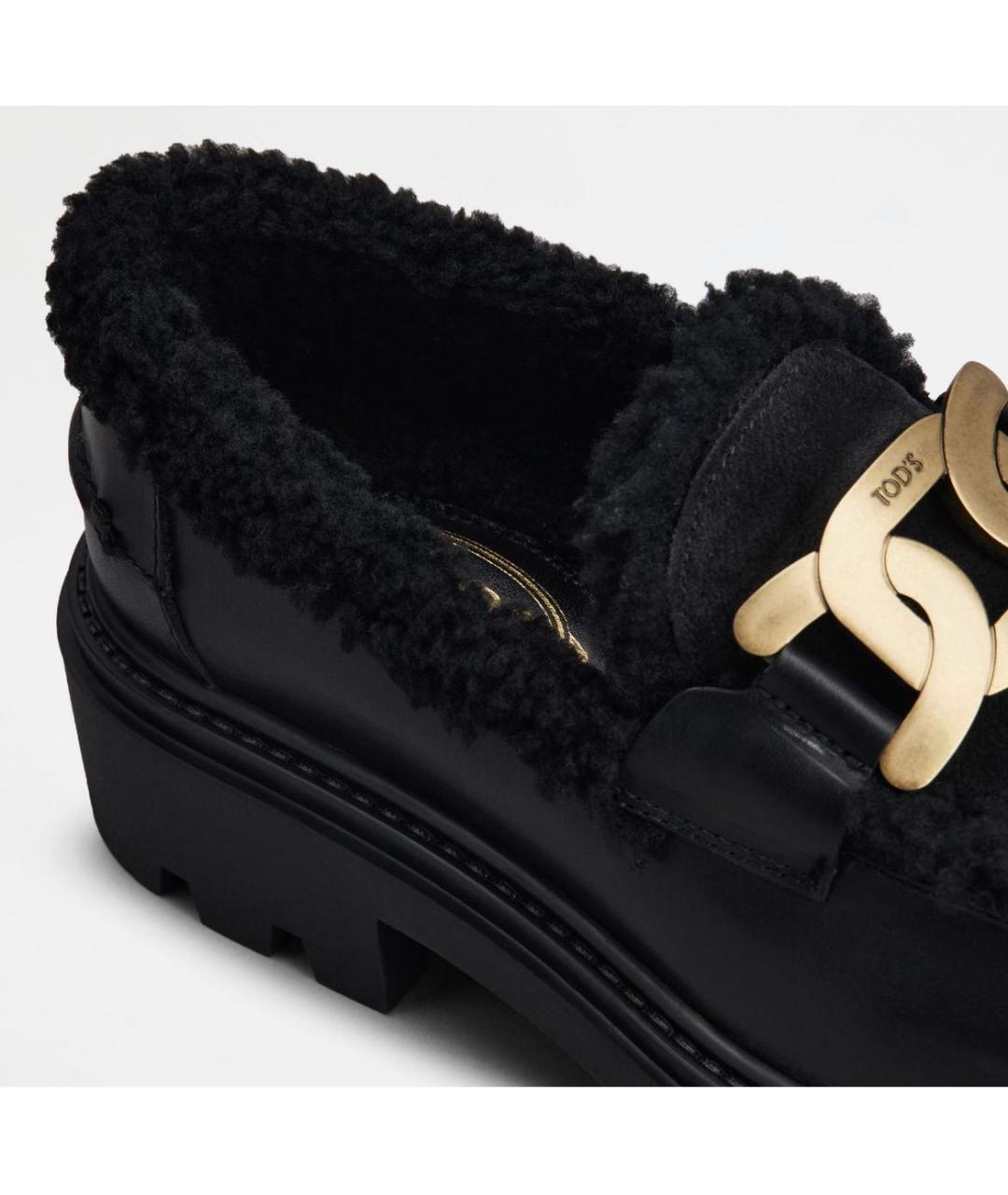 TOD'S Черные кожаные лоферы, фото 4