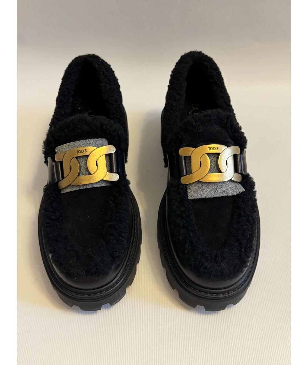 TOD'S Черные кожаные лоферы, фото 3