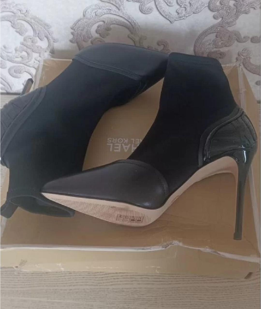 MICHAEL KORS Черные кожаные ботильоны, фото 2