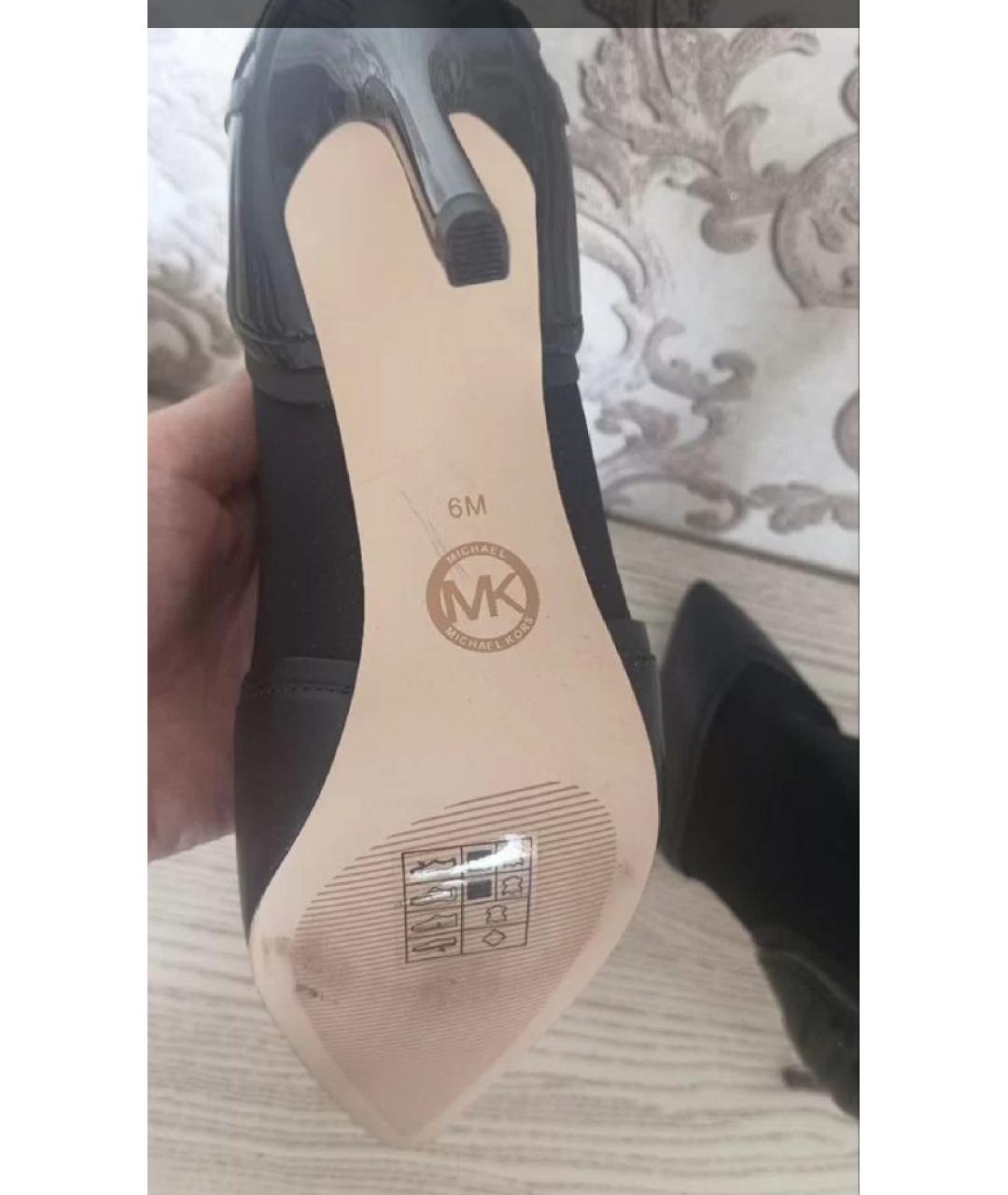 MICHAEL KORS Черные кожаные ботильоны, фото 3