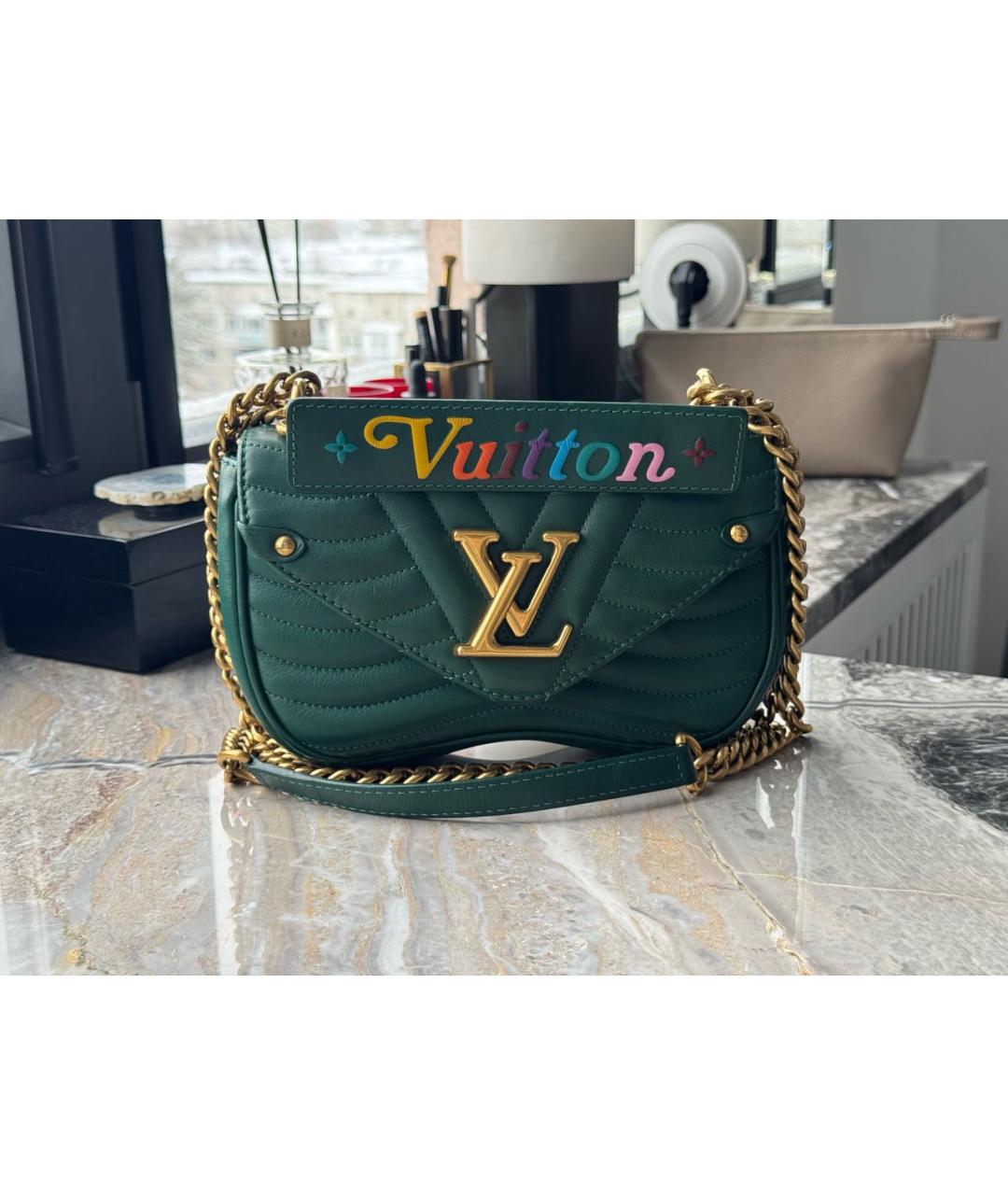 LOUIS VUITTON Зеленая кожаная сумка через плечо, фото 5