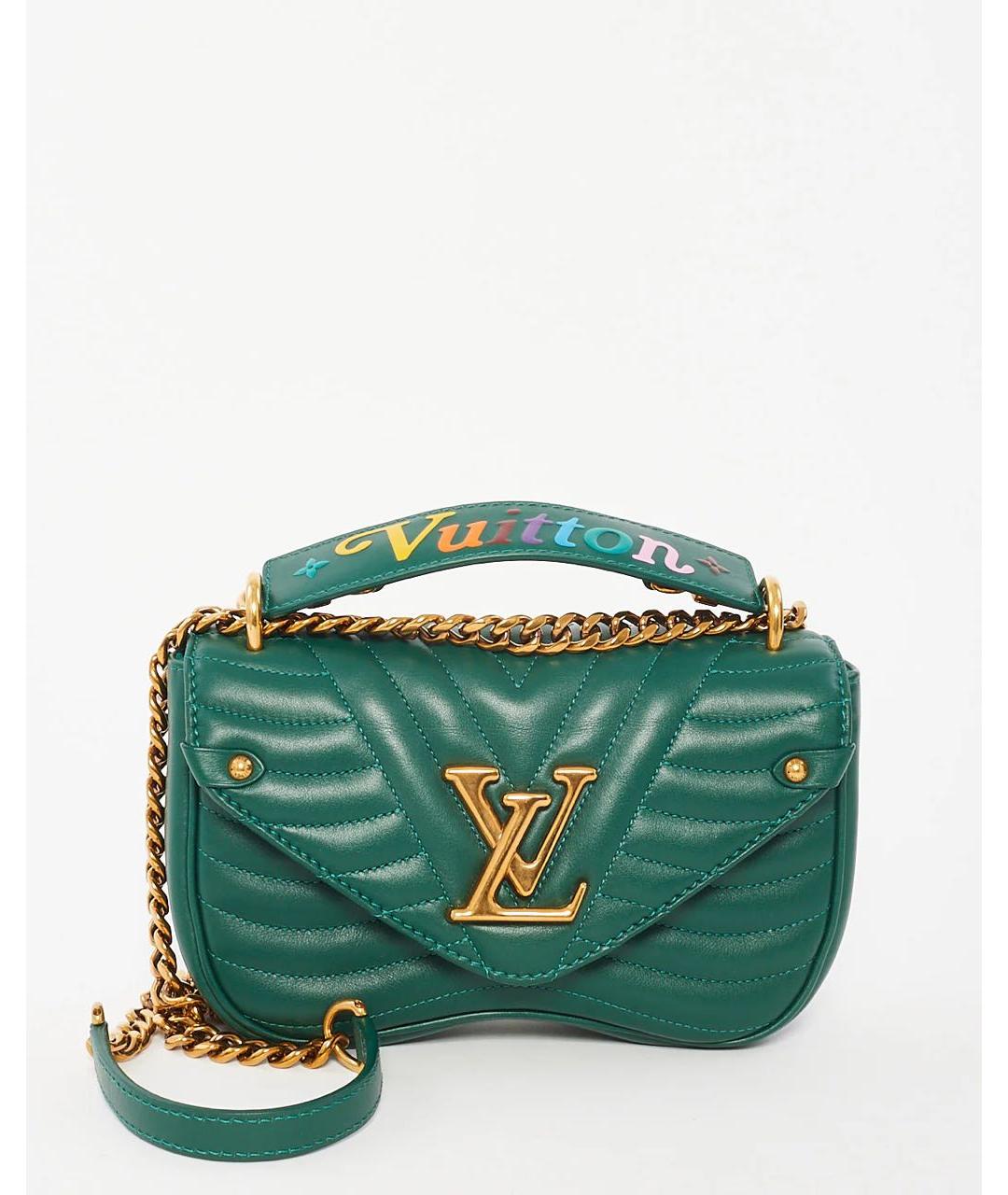 LOUIS VUITTON Зеленая кожаная сумка через плечо, фото 6