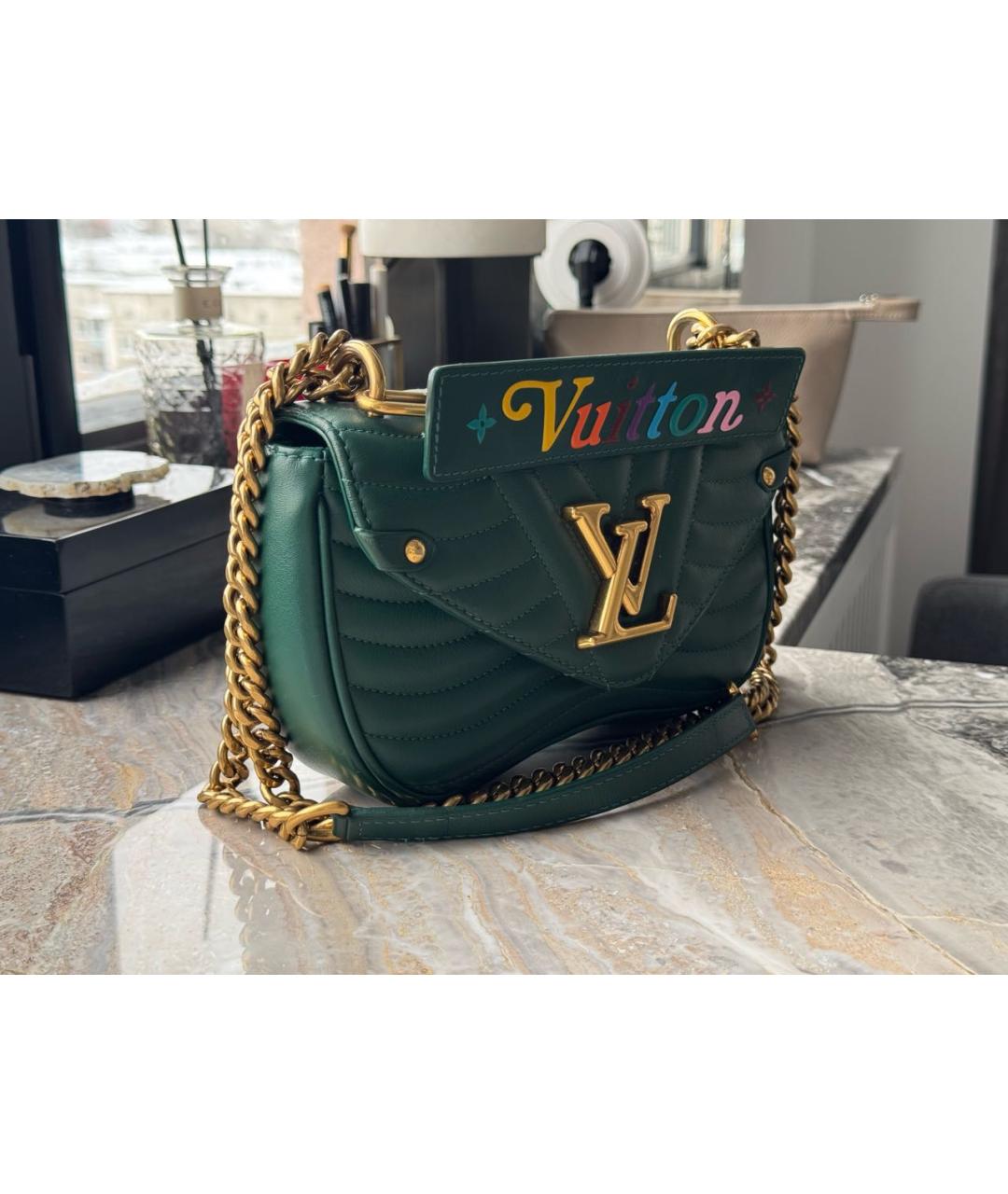 LOUIS VUITTON Зеленая кожаная сумка через плечо, фото 2