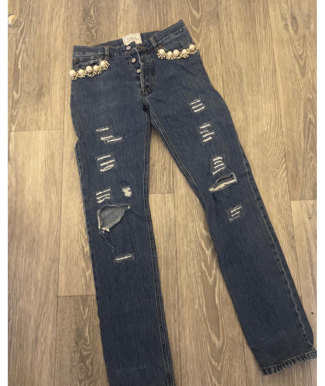 FORTE COUTURE Синие хлопковые прямые джинсы, фото 5