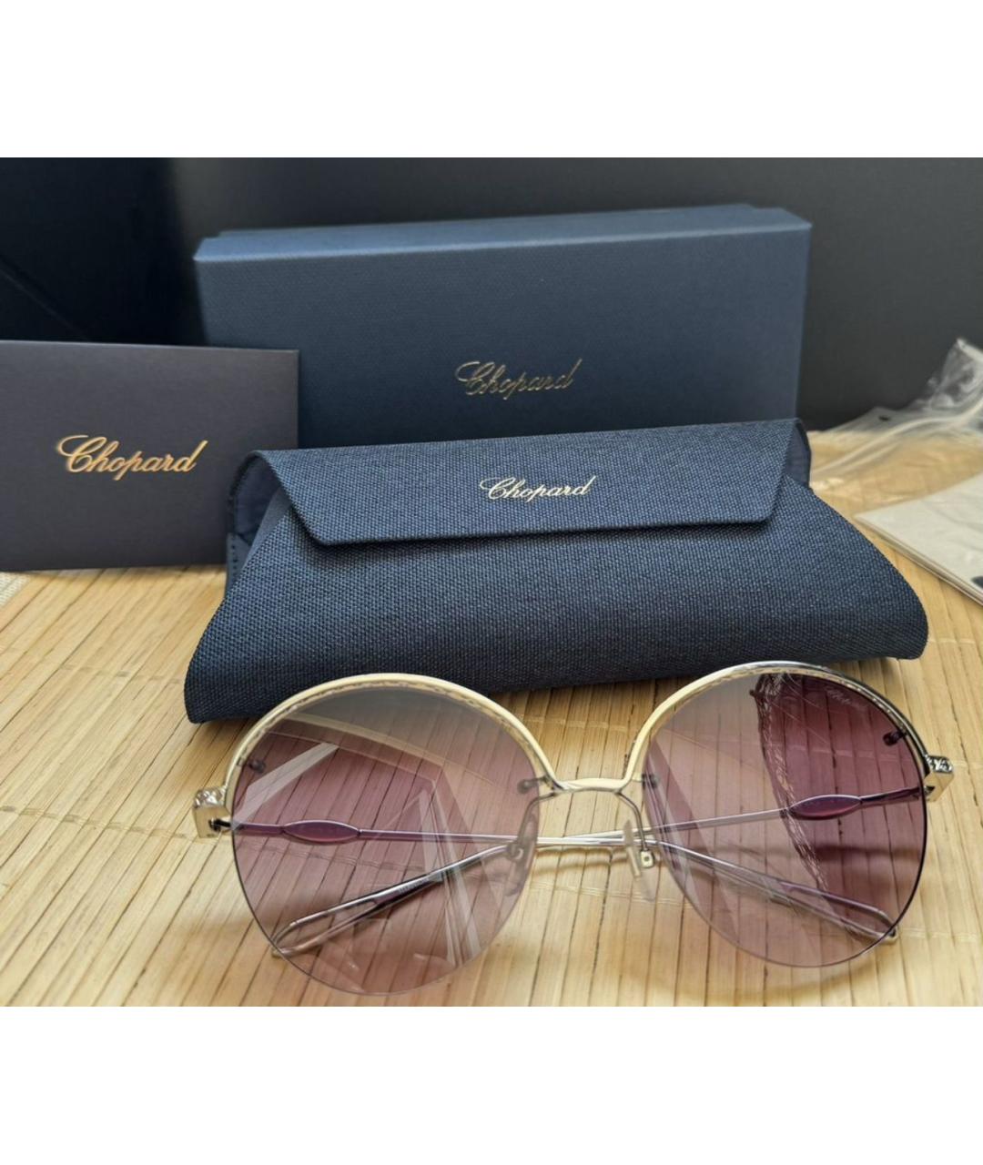 CHOPARD Фиолетовые металлические солнцезащитные очки, фото 5