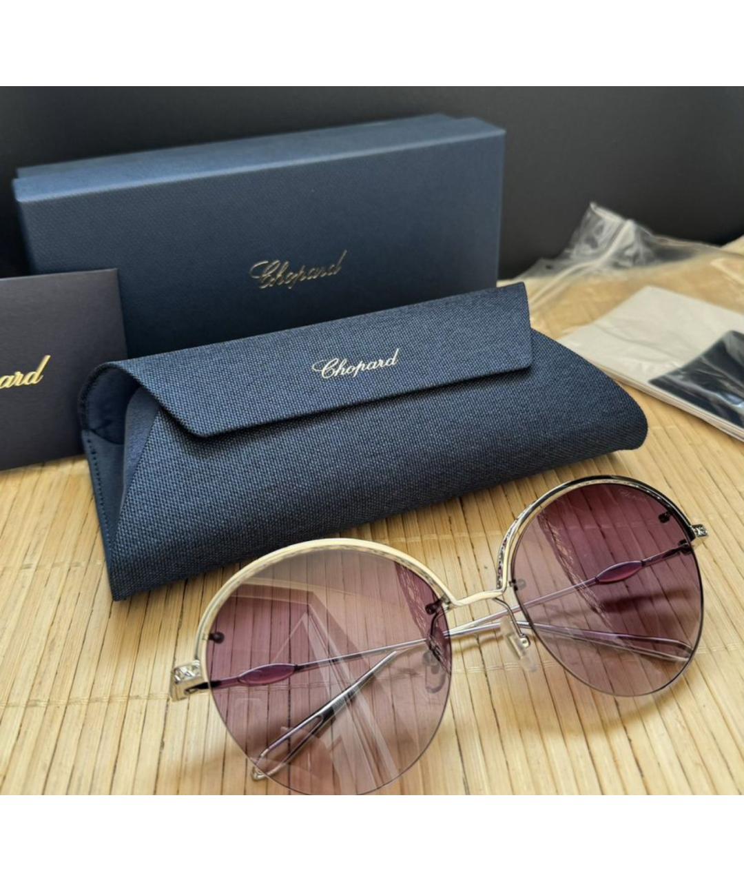 CHOPARD Фиолетовые металлические солнцезащитные очки, фото 6