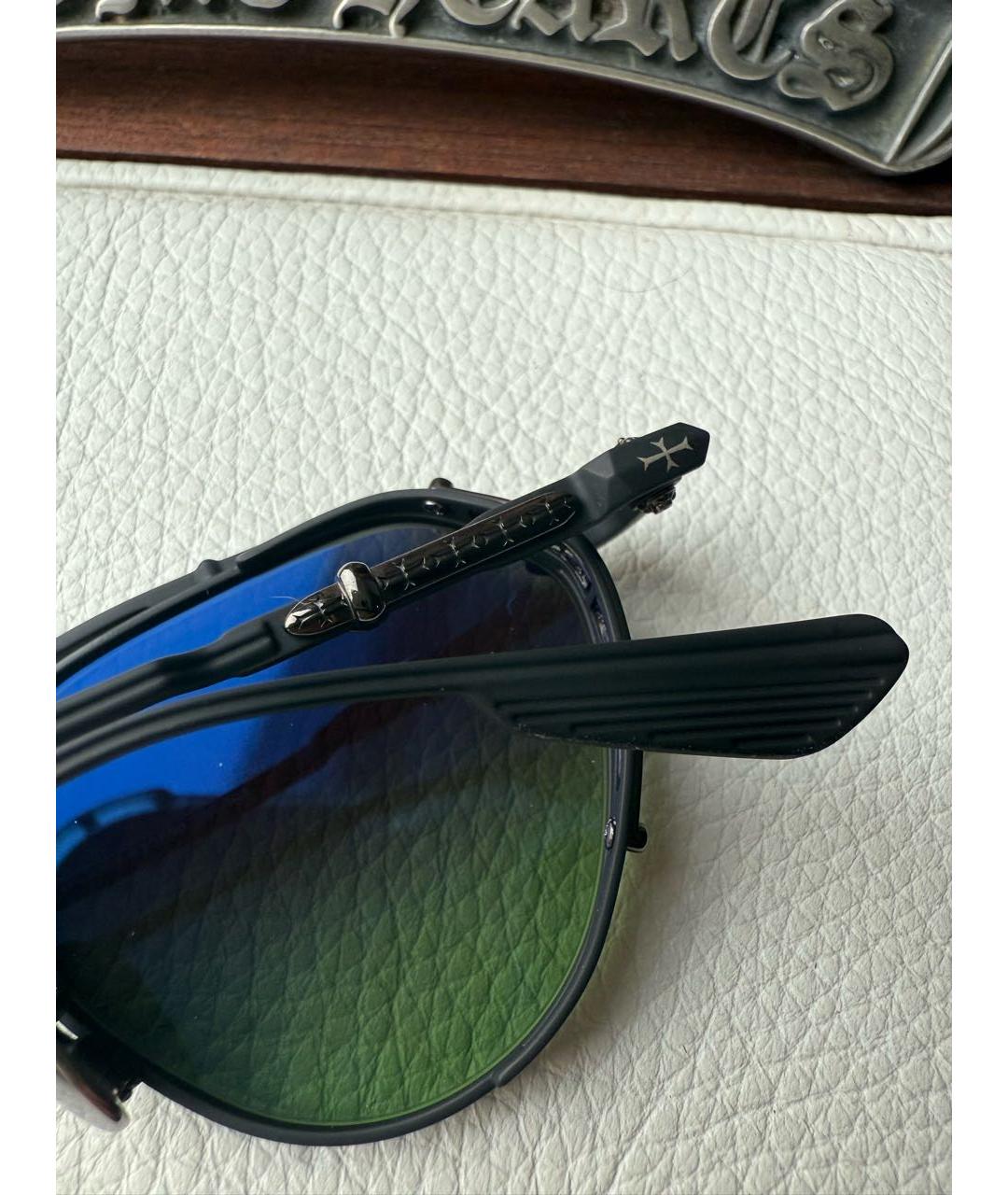 CHROME HEARTS Черные металлические солнцезащитные очки, фото 4