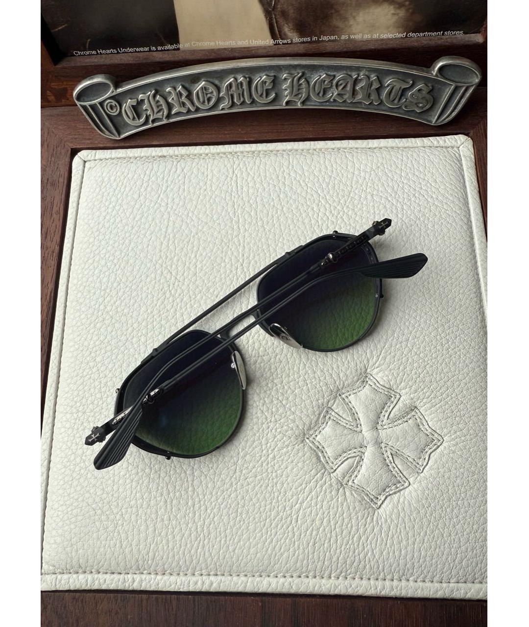 CHROME HEARTS Черные металлические солнцезащитные очки, фото 3