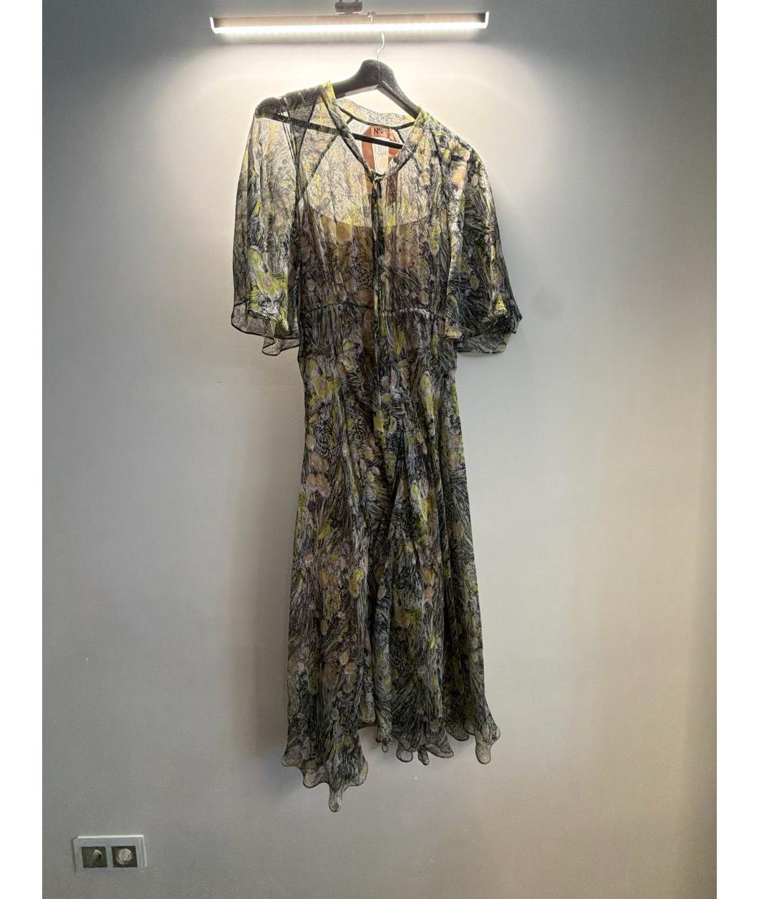 NO. 21 Хаки вискозное платье, фото 1