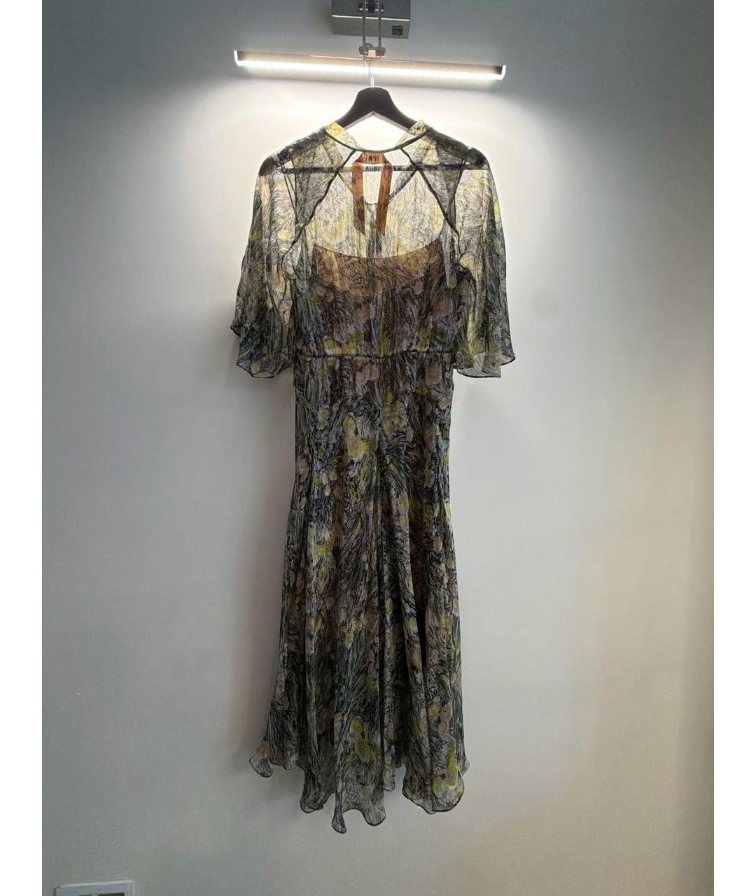 NO. 21 Хаки вискозное платье, фото 2