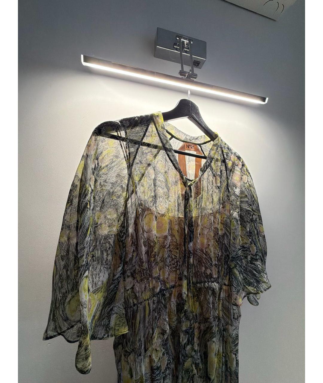 NO. 21 Хаки вискозное платье, фото 3