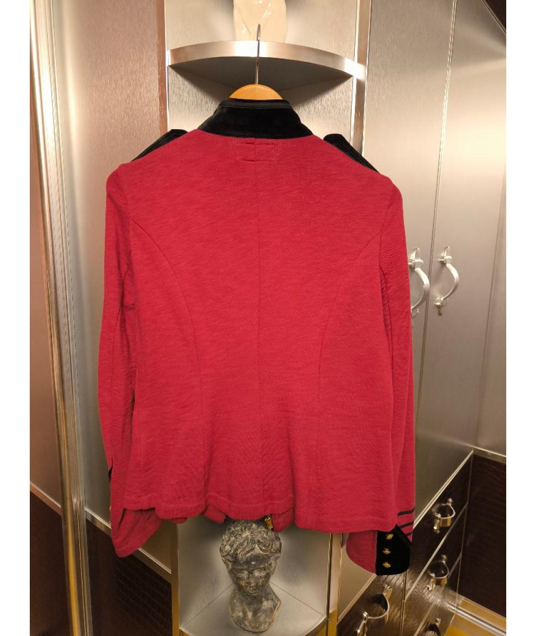 RALPH LAUREN Бордовый хлопковый жакет/пиджак, фото 2