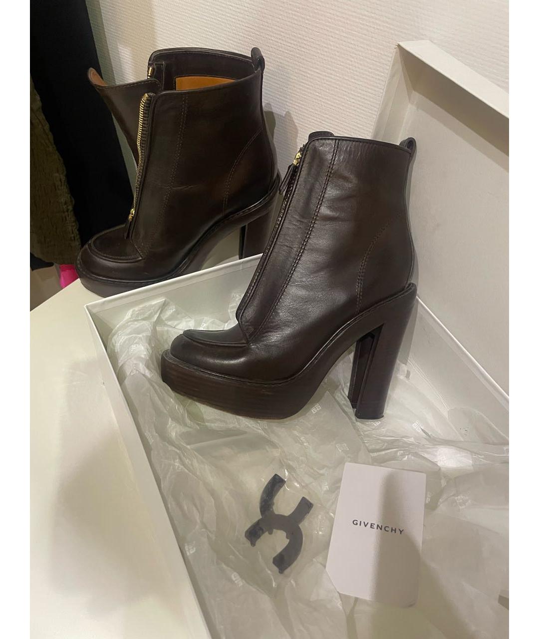 GIVENCHY Коричневые кожаные ботинки, фото 5
