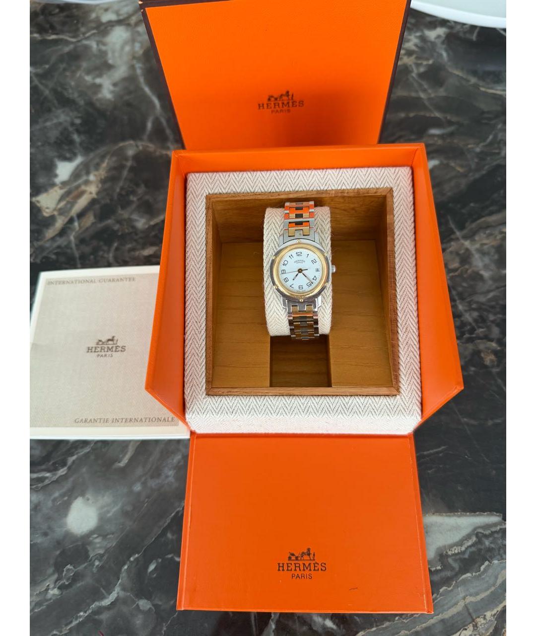 HERMES Золотые металлические часы, фото 3