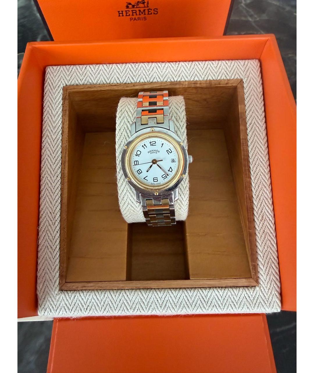 HERMES Золотые металлические часы, фото 4
