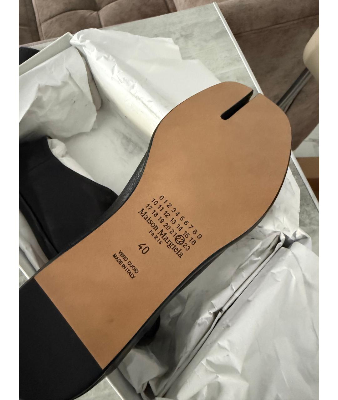 MAISON MARGIELA Черные кожаные туфли, фото 3