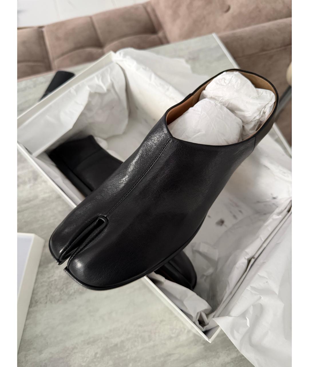 MAISON MARGIELA Черные кожаные туфли, фото 2