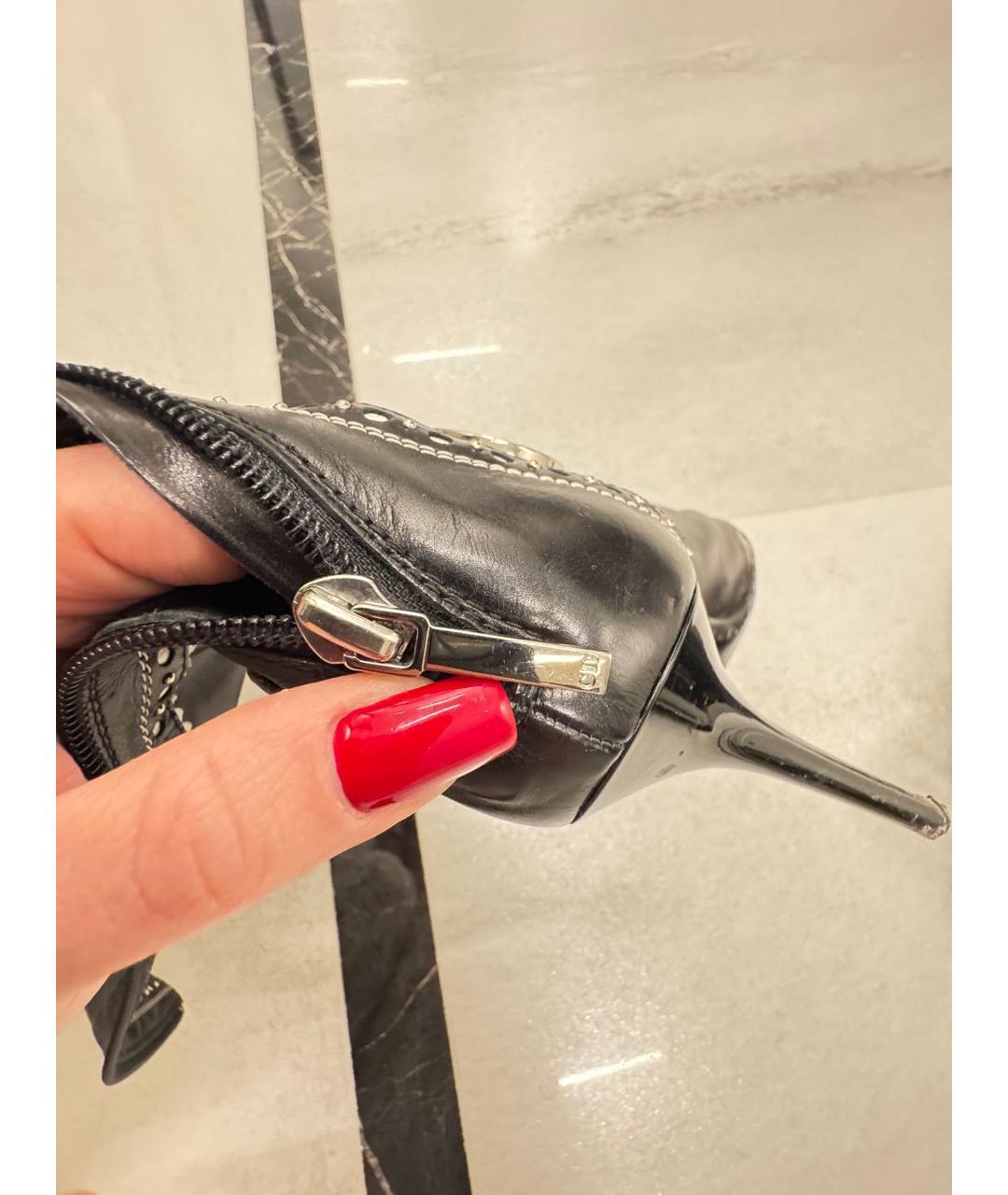 CHRISTIAN DIOR Черные кожаные сапоги, фото 3