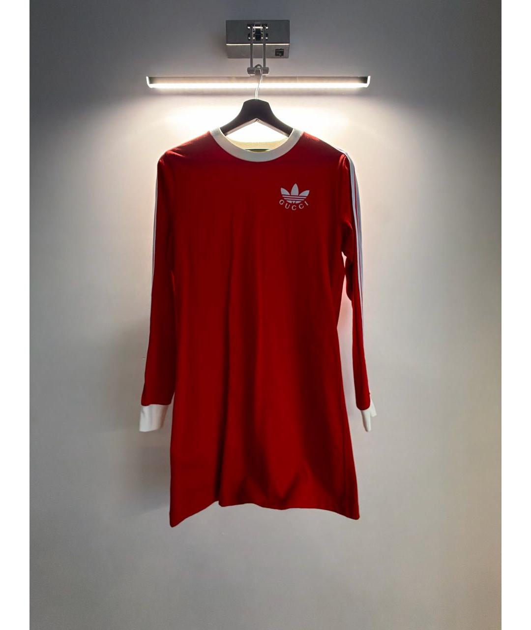 GUCCI Красное хлопковое повседневное платье, фото 5