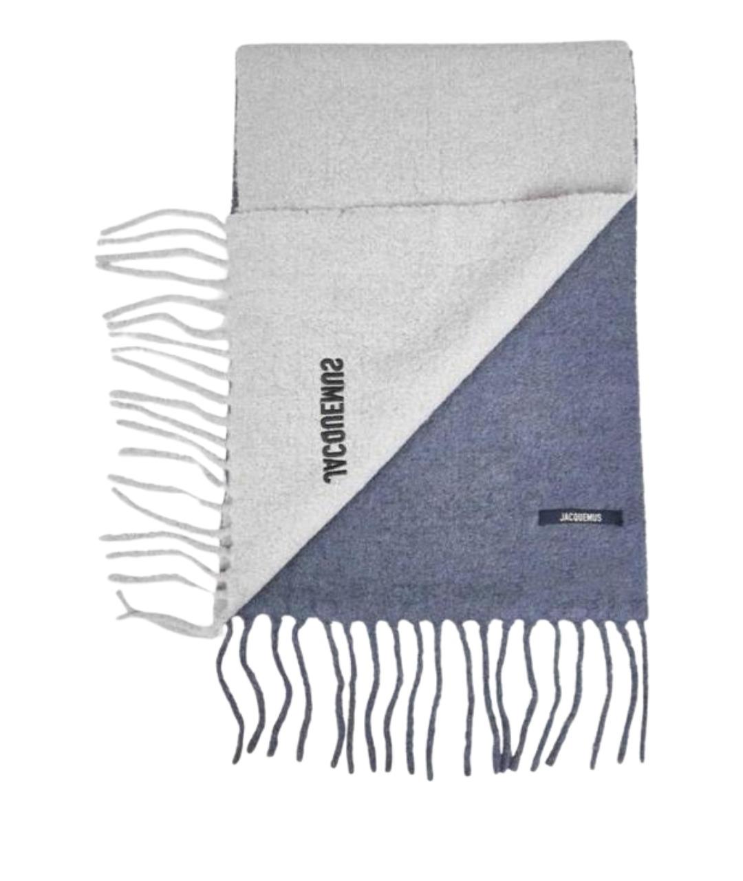 JACQUEMUS Серый шерстяной шарф, фото 1