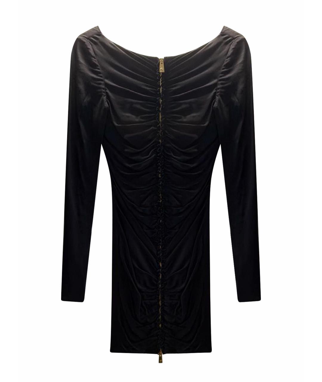 VERSACE Черное вискозное коктейльное платье, фото 1