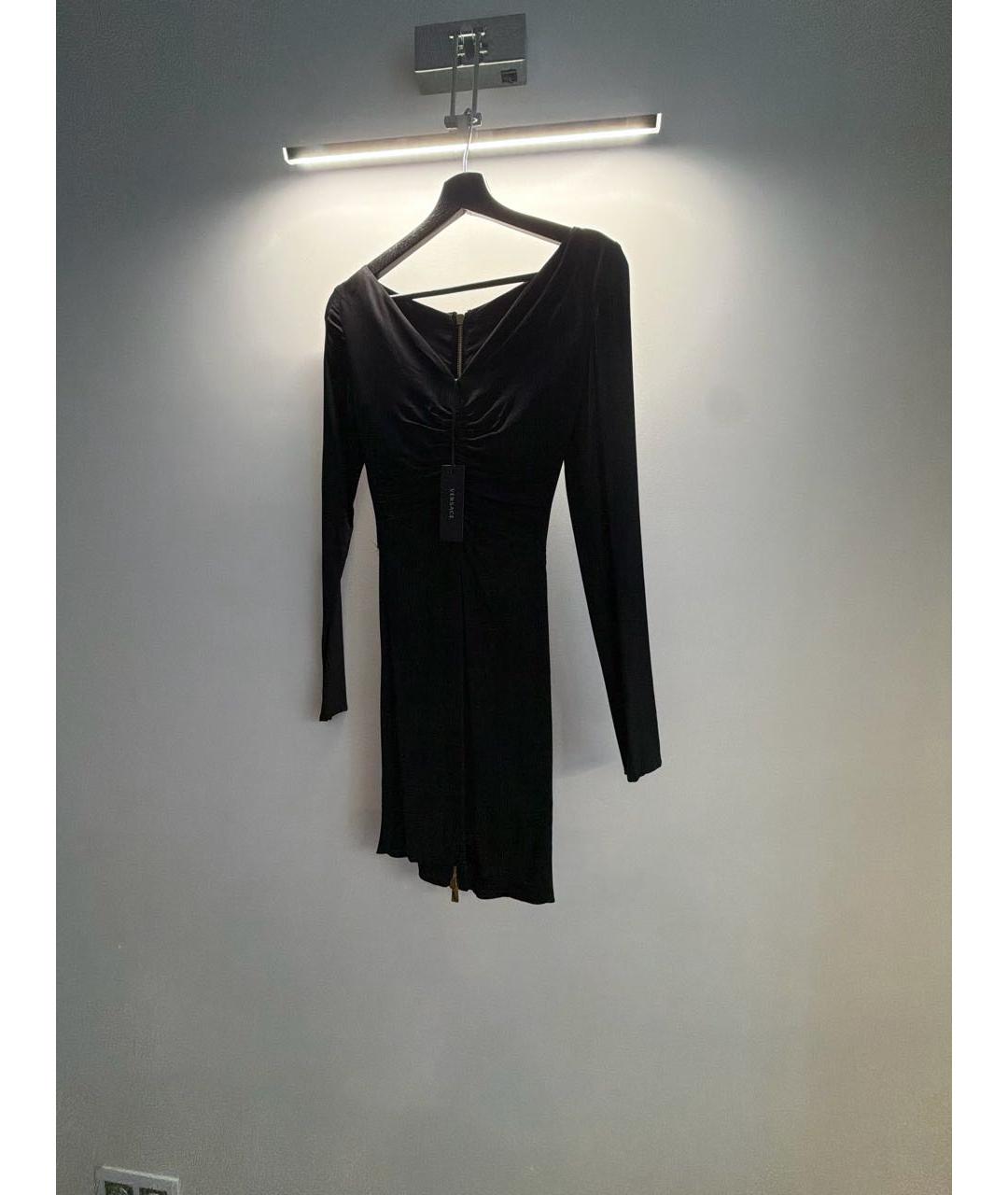 VERSACE Черное вискозное коктейльное платье, фото 4