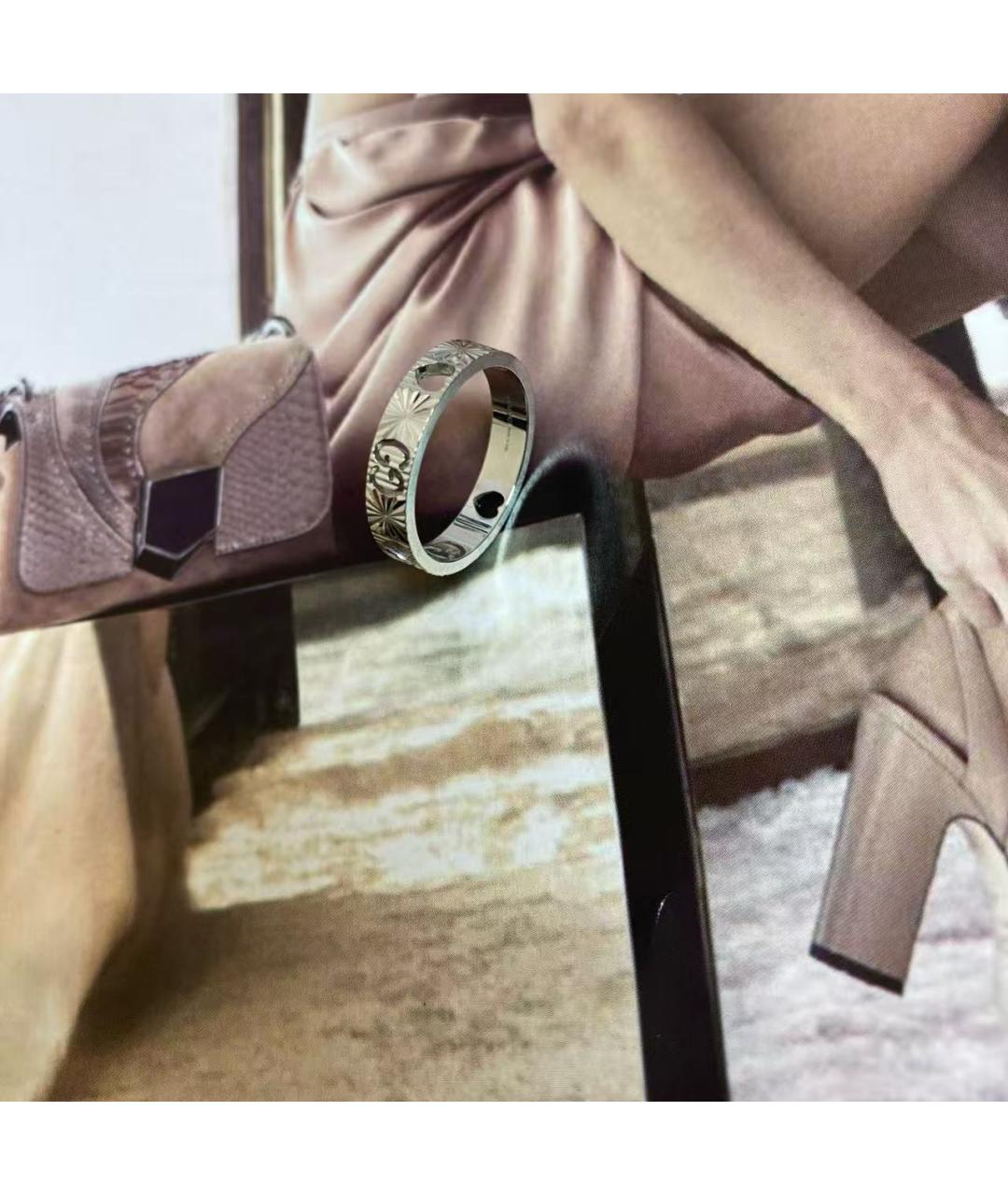 GUCCI Серебряное кольцо из белого золота, фото 2