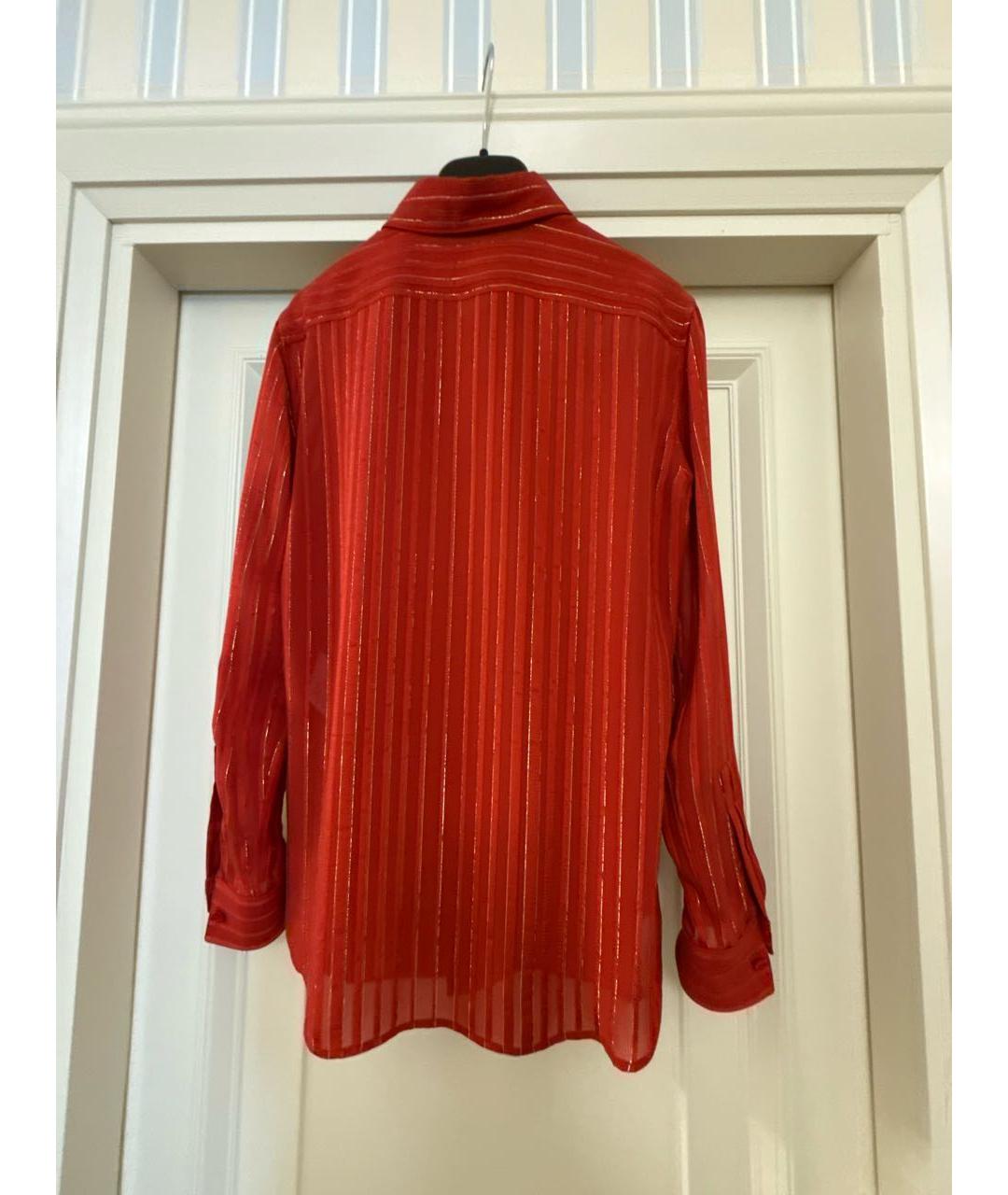 SAINT LAURENT Красная шелковая блузы, фото 2