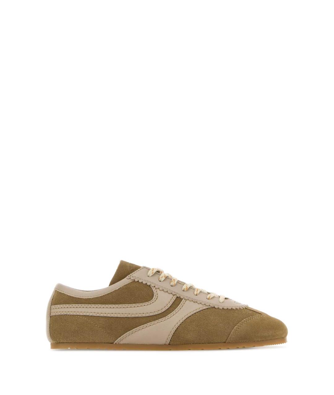 DRIES VAN NOTEN Бежевые кожаные кеды, фото 1