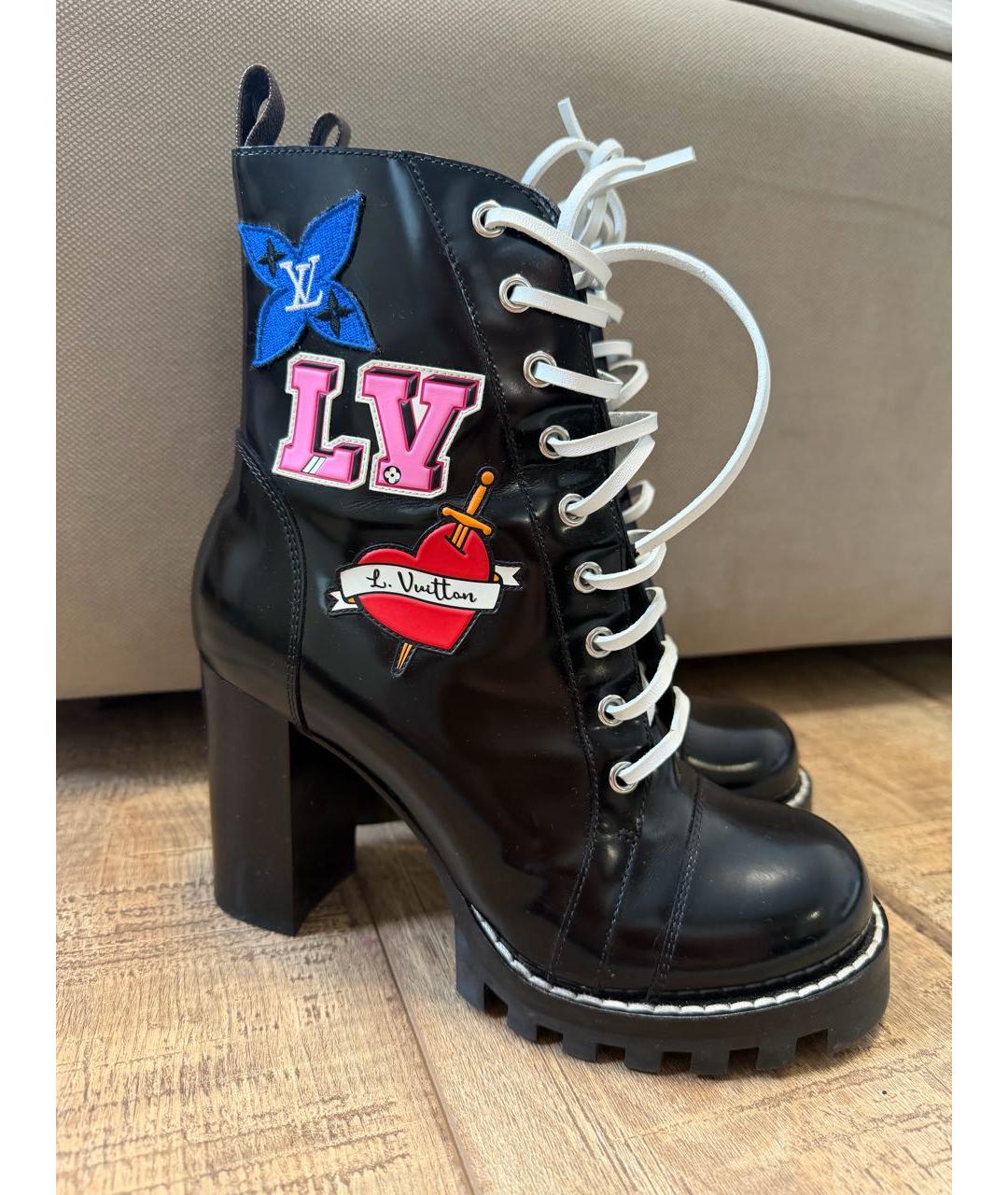 LOUIS VUITTON Черные ботильоны из искусственной кожи, фото 3