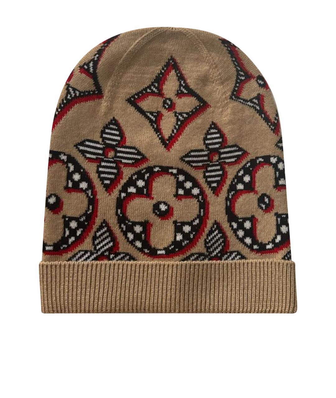 LOUIS VUITTON Бежевая шерстяная шапка, фото 1