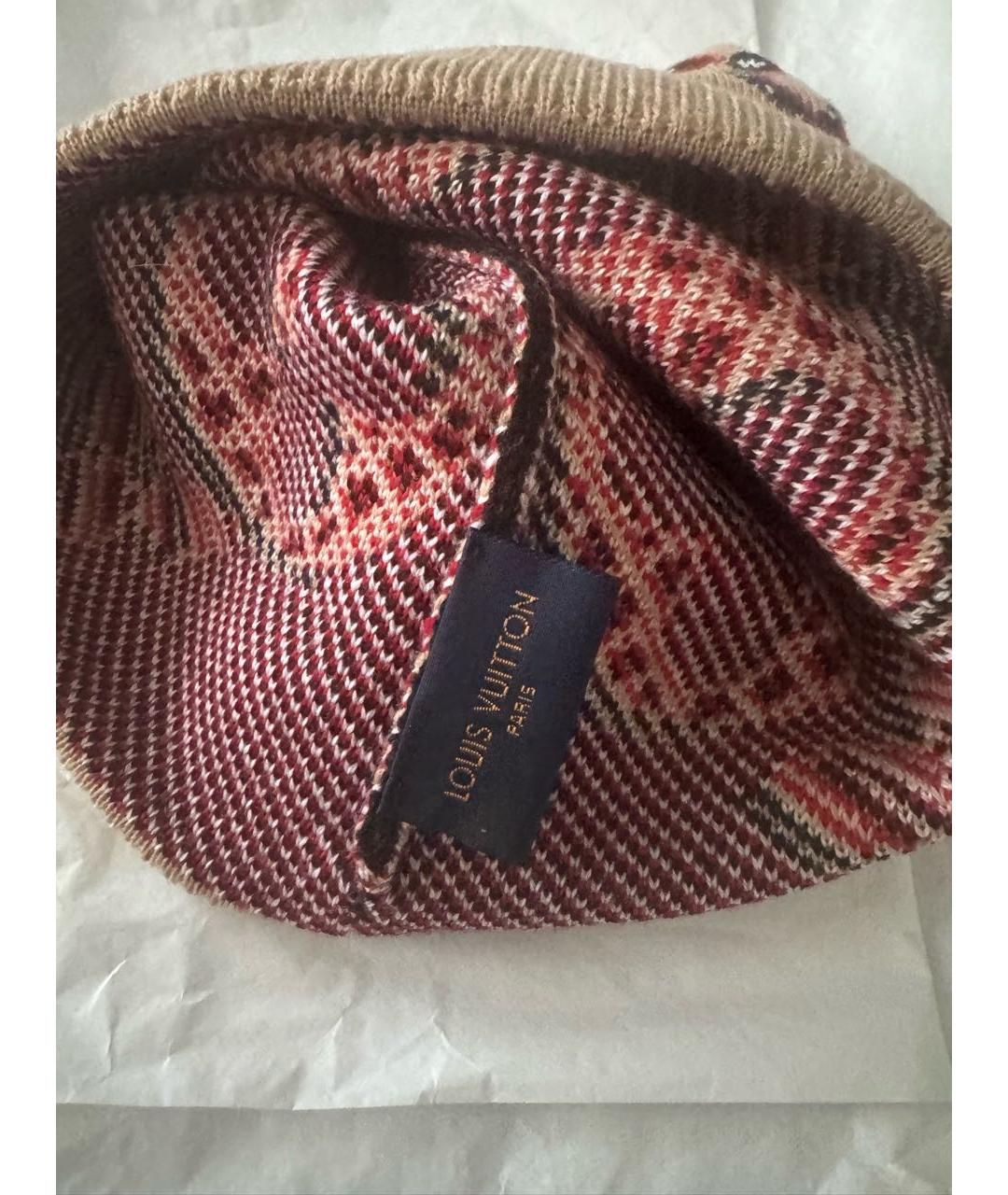 LOUIS VUITTON Бежевая шерстяная шапка, фото 3