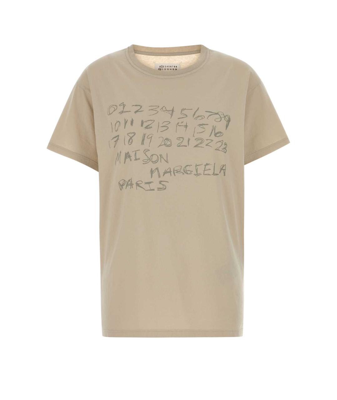 MAISON MARGIELA Бежевая хлопковая футболка, фото 1