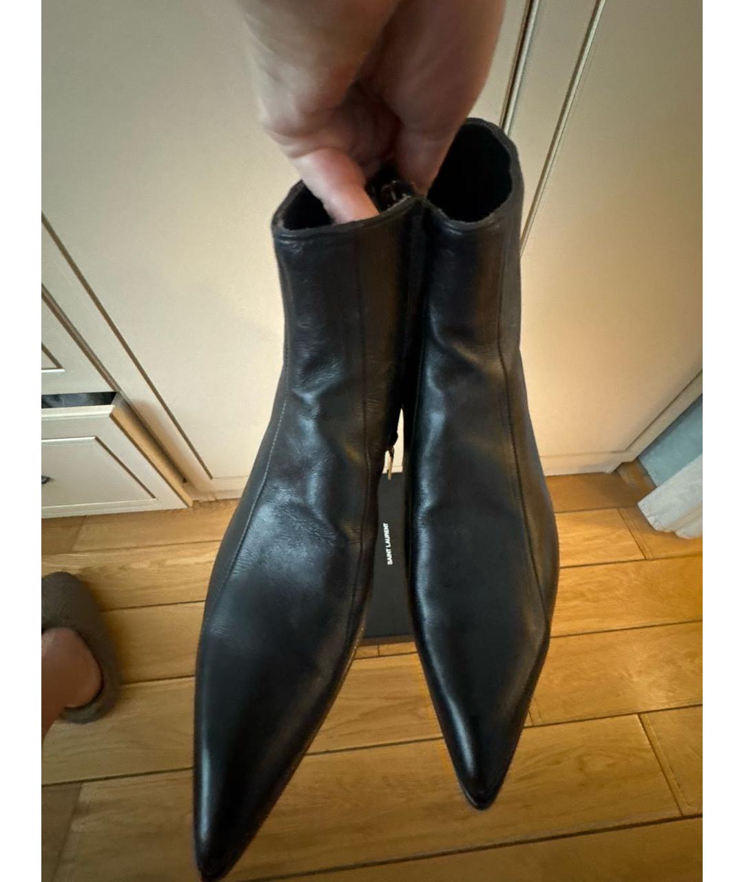 SAINT LAURENT Черные кожаные ботильоны, фото 7