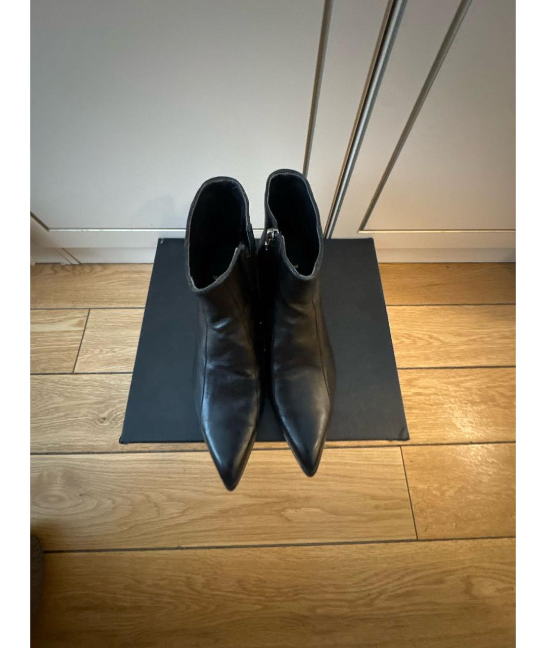 SAINT LAURENT Черные кожаные ботильоны, фото 2
