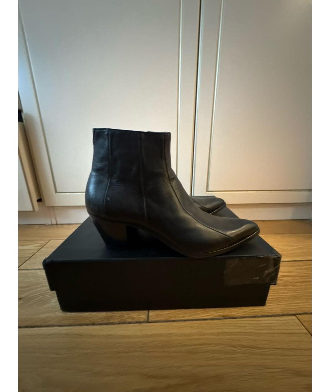 SAINT LAURENT Черные кожаные ботильоны, фото 9