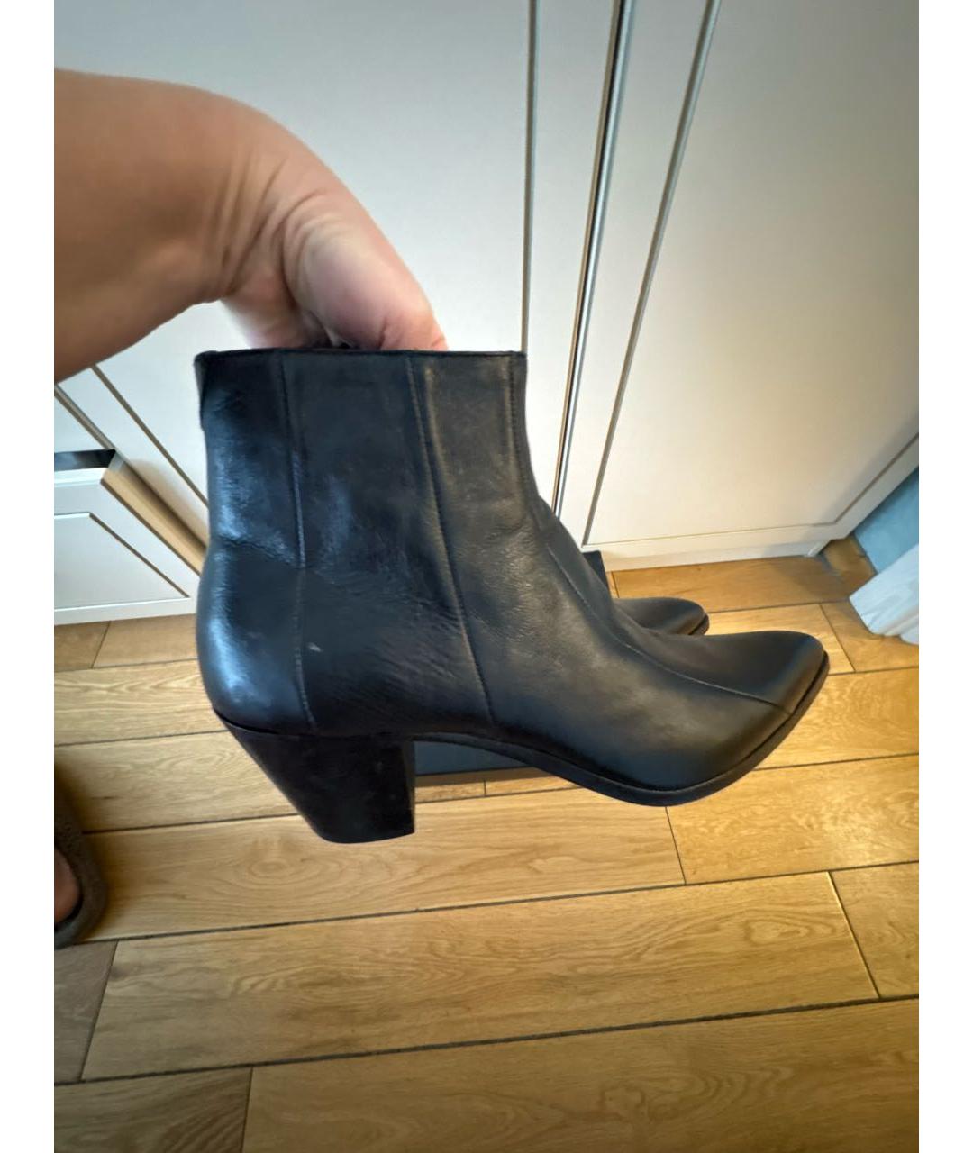 SAINT LAURENT Черные кожаные ботильоны, фото 6